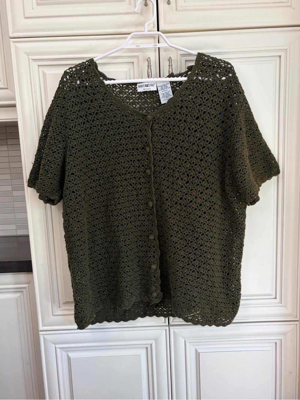 White Stag short sleeve crochet women’s cardigan